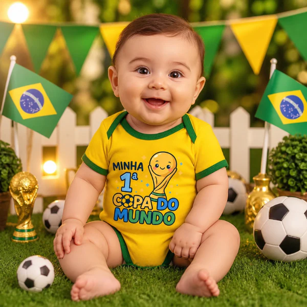 Body Bebê Copa do Mundo Minha Primeira Copa