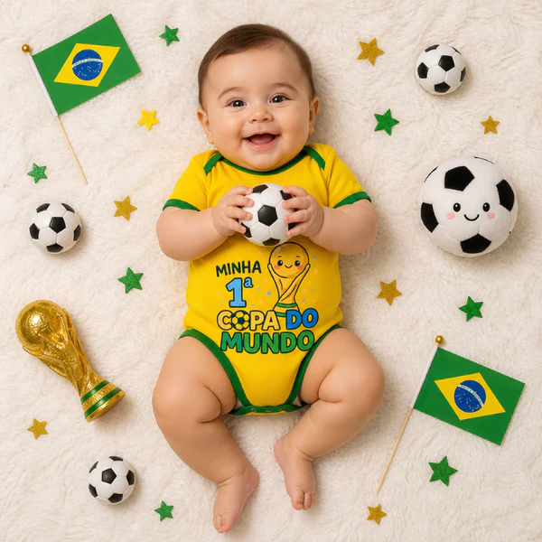 Body Bebê Copa do Mundo Minha Primeira Copa
